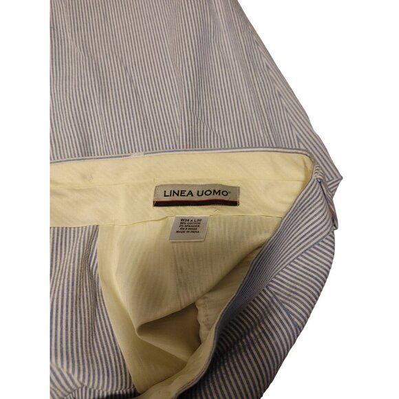 Mens navy blue LINEA UOMO blazer 2 pieces sport suit coat wool two 34W 30L - Picture 14 of 16